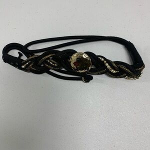 Elegant Black and Gold Braided Vintage Belt